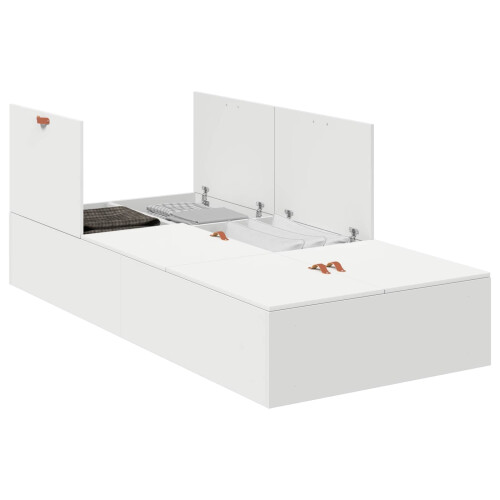 Berkfield Storage Bed Frame White 90 x 190 cm Engineered Wood 1
