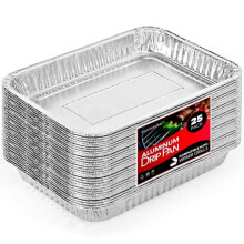 Grill drip pans aluminum 1.25 inch 25-pack