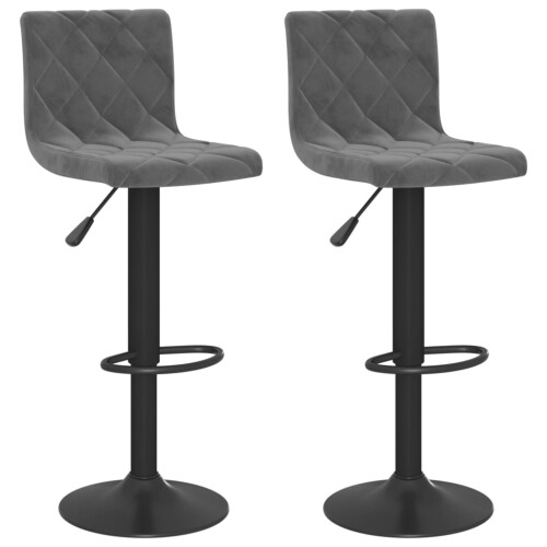 Berkfield Bar Stools 2 pcs Dark Grey Velvet 1