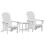 Berkfield Garden Chair 3 pcs White Polyethylene 2