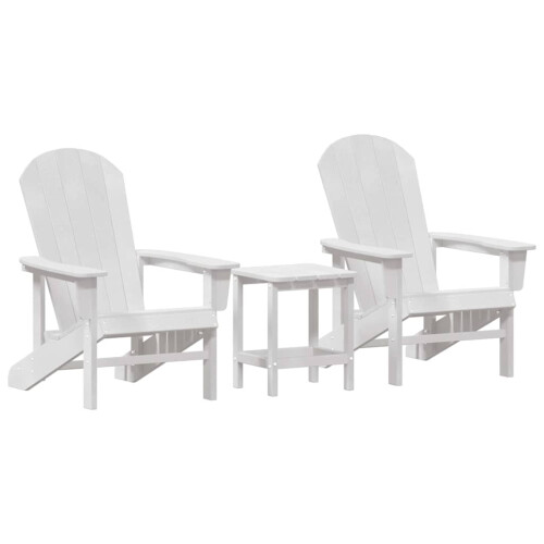 Berkfield Garden Chair 3 pcs White Polyethylene 1