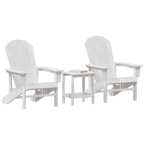 Berkfield Garden Chair 3 pcs White Polyethylene 2