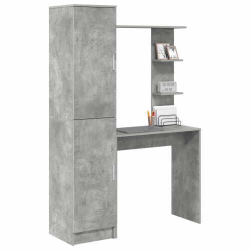 Berkfield Desk 2 pcs Concrete Grey 2