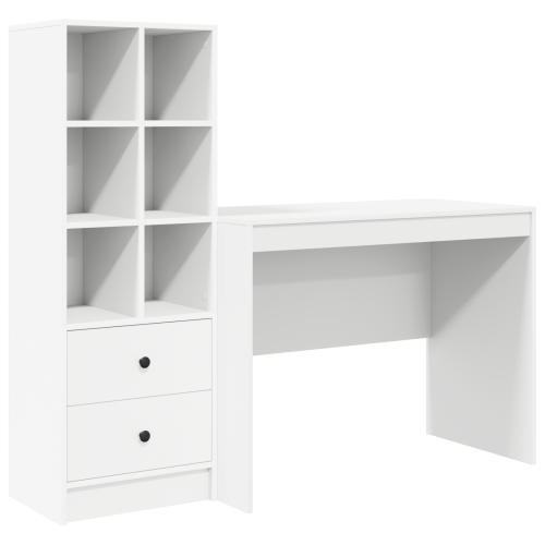 Berkfield Desk with Drawer 2 pcs White 1
