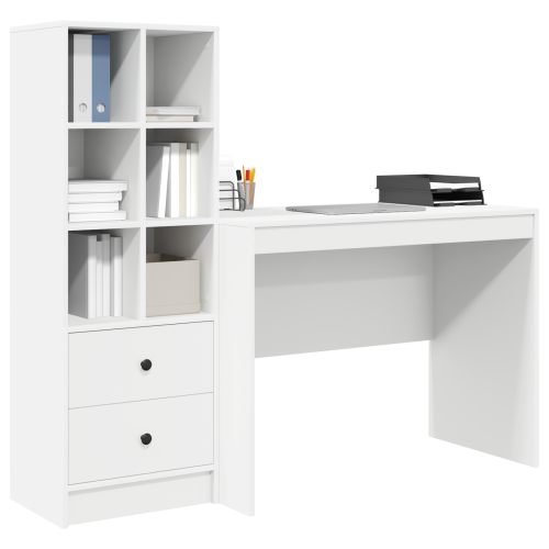 Berkfield Desk with Drawer 2 pcs White 2