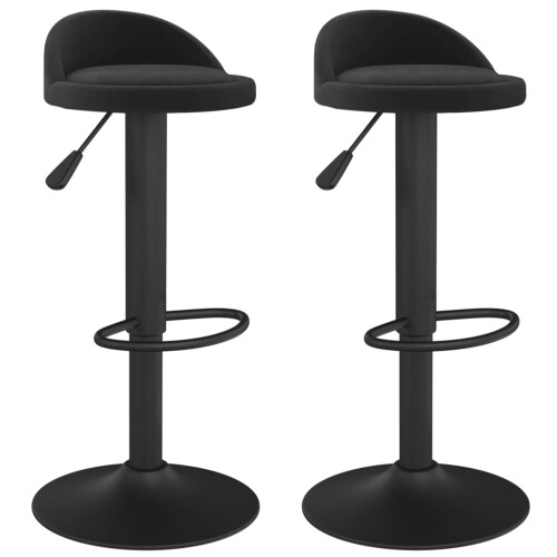 Berkfield Bar Stools 2 pcs Black Velvet 1