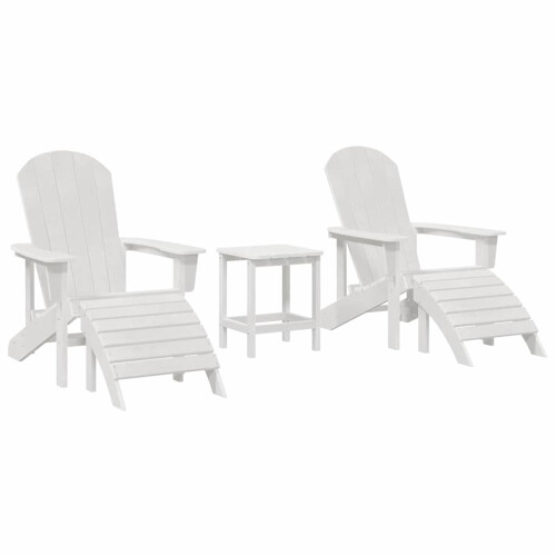 Berkfield Garden Chair 3 pcs White Polyethylene 1