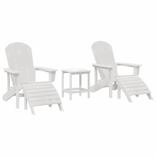 Berkfield Garden Chair 3 pcs White Polyethylene 2