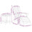 Berkfield Garden Chair 3 pcs White Polyethylene 7