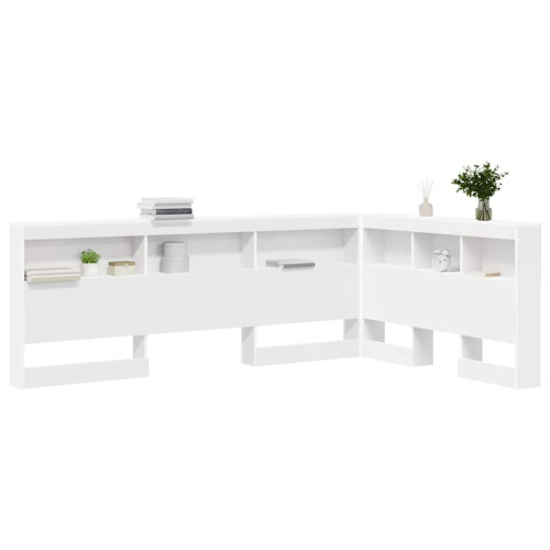 Berkfield Storage Headboard with Shelf White 120 cm Engineered Wood 2