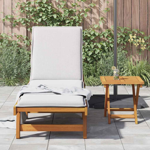 Berkfield Sun Lounger with Table Solid Wood Acacia 2