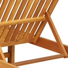 Berkfield Sun Lounger Reclining 2-person 2 pcs Brown Solid Acacia Wood