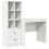 Berkfield Desk with Drawer with Shelf with Storage 2 pcs White 2