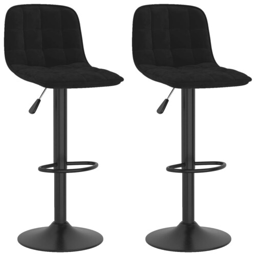 Berkfield Bar Stools 2 pcs Black Velvet 1