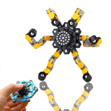 Transformable Robot Fidget Spinner Toy, Yellow Dual Mode Fingertip Spinner for Stress Relief Kids and Adults