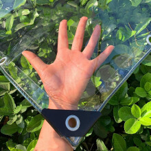 Clear PVC Tarpaulin 3x3m Heavy Duty Transparent Waterproof Tarp with Eyelets for Patio Camping Outdoor Cover