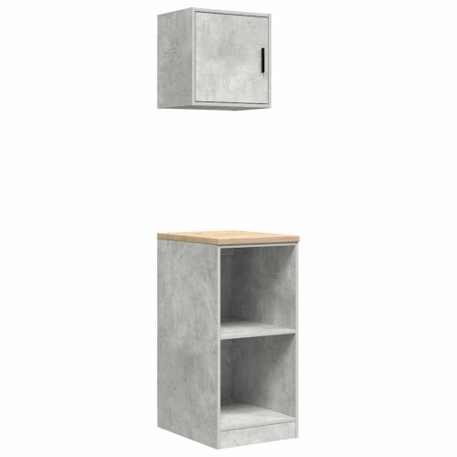 Berkfield Garage Cabinets 2 pcs Concrete Grey Engineered Wood 1