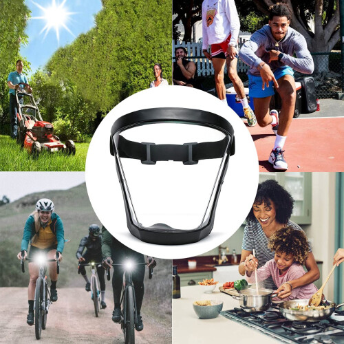 Anti Fog Face Shield for Adults, Clear Full Face Protective Coverage with Adjustable Fit, Black 2