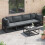Berkfield Garden Sofa Set 4 pcs Black Metal 3