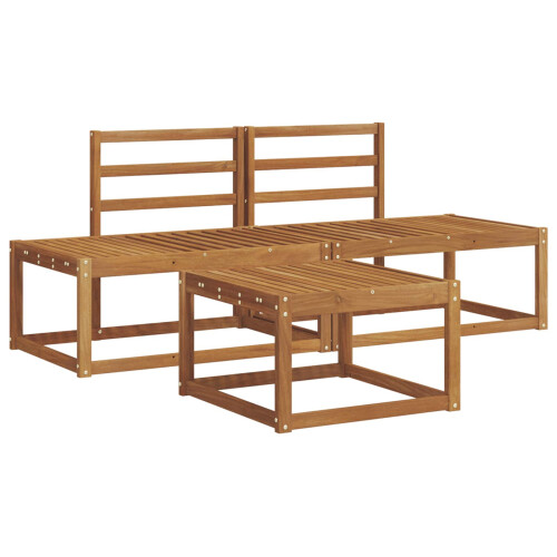 Berkfield Outdoor Sofa Set 3 pcs Natural Solid Acacia Wood 1