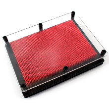 3D Pin Art Impression Board Red – Instant 3D Impressions, Reusable Desk Display Sculpture