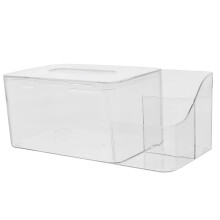 Transparent Plastic Tissue Box Cover and Napkin Holder, Compact SpaceSaving Design for Home Office Car