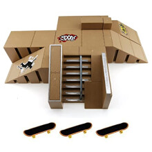Fingerboard Ramp Set for Kids with Modular Design, Durable Skate Park Ramps for Finger Bike Training