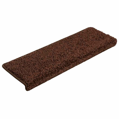 Berkfield Stair Mats 30 pcs 65x21x4 cm Brown Rectangular Edge 1