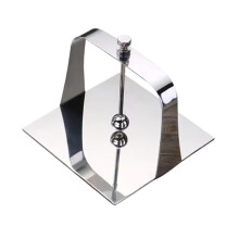 Stainless Steel Napkin Holder with Weighted Center Bar, Modern Decorative Tabletop Design 13.5x13.5cm