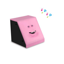 Coin Eating Face Bank Pink Musical Monkey Piggy Bank for Kids Battery Operated Funny Talking Money Saving Box