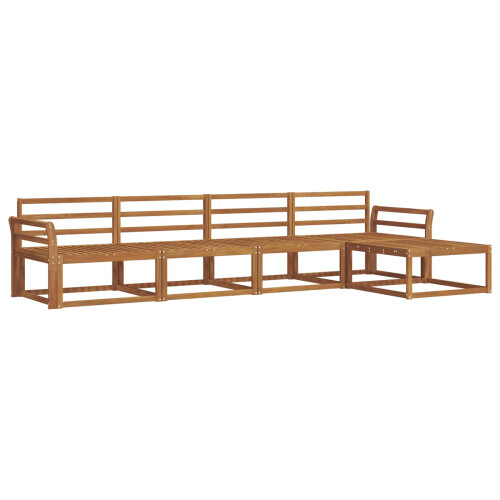 Berkfield Outdoor Sofa Set 5 pcs Natural Solid Acacia Wood 1
