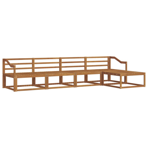 Berkfield Outdoor Sofa Set 5 pcs Natural Solid Acacia Wood 1