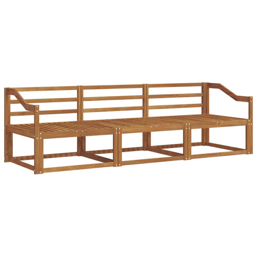 Berkfield Outdoor Sofa Set 3 pcs Natural Solid Acacia Wood 1