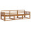 Berkfield Outdoor Sofa Set 3 pcs Natural Solid Acacia Wood 2
