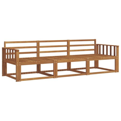 Berkfield Outdoor Sofa Set 3 pcs Natural Solid Acacia Wood 1
