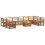 Berkfield Sofa Sets 11 pcs Natural Solid Acacia Wood 3