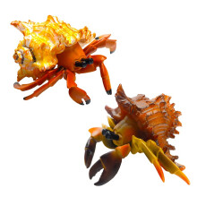 2 Pcs Realistic Hermit Crab Figurines, Sea Animal Cake Toppers for Birthday Party and Marine Decor