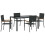 Berkfield Garden Dining Set 5 pcs Black Poly Rattan 2