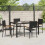 Berkfield Garden Dining Set 5 pcs Black Poly Rattan 4