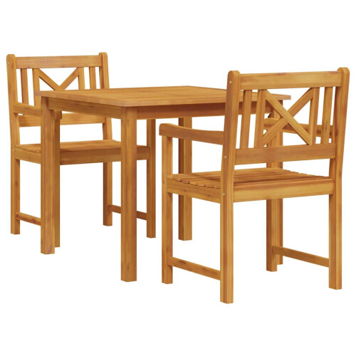 Berkfield Garden Dining Set 3 pcs Brown Solid Acacia wood 1