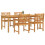 Berkfield Garden Dining Set 5 pcs Brown Solid Acacia Wood 3