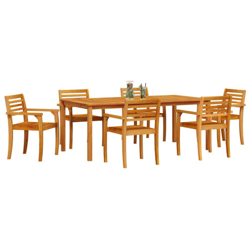 Berkfield Garden Dining Set 9 pcs Brown Solid Acacia Wood 2