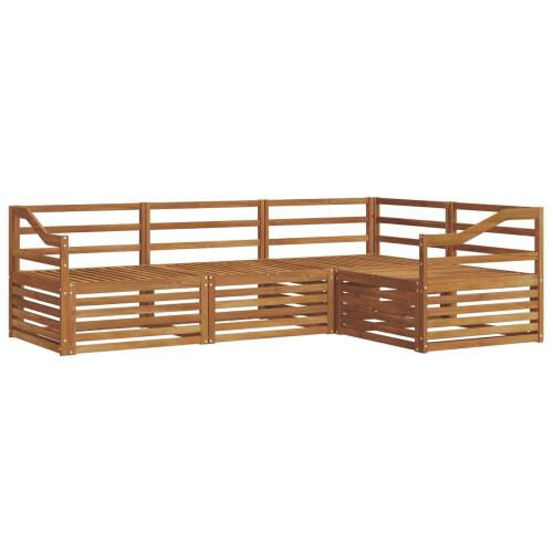 Berkfield Outdoor Sofa Set 4 pcs Natural Solid Acacia Wood 1