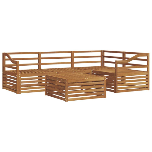 Berkfield Outdoor Sofa Set 5 pcs Natural Solid Acacia Wood 1