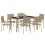 Berkfield Garden Dining Set 7 pcs Beige Poly Rattan 3