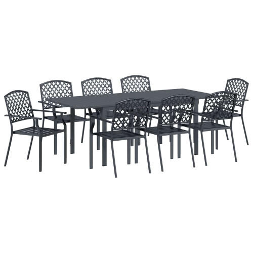 Berkfield Garden Dining Set 9 pcs Anthracite Steel 1