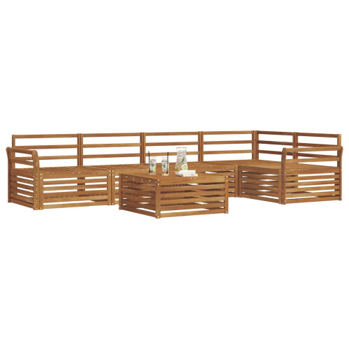 Berkfield Outdoor Sofa Set 6 pcs Natural 2