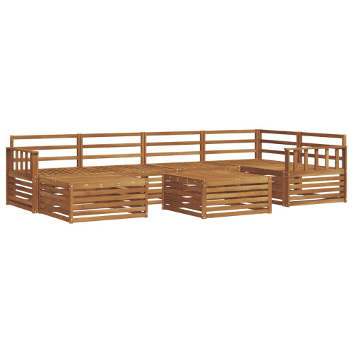 Berkfield Outdoor Sofa Set 7 pcs Natural Solid Acacia Wood 1