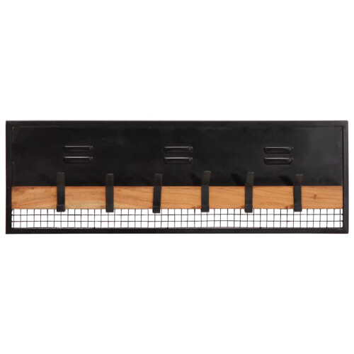 Berkfield Wall-mounted Coat Rack 90x11x30 cm Solid Wood Mango 1