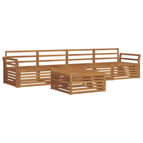 Berkfield Outdoor Sofa Set 5 pcs Natural Solid Acacia Wood 1